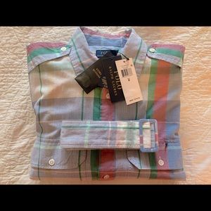 New Ralph Lauren dress with belt and pockets are closed because it’s new.